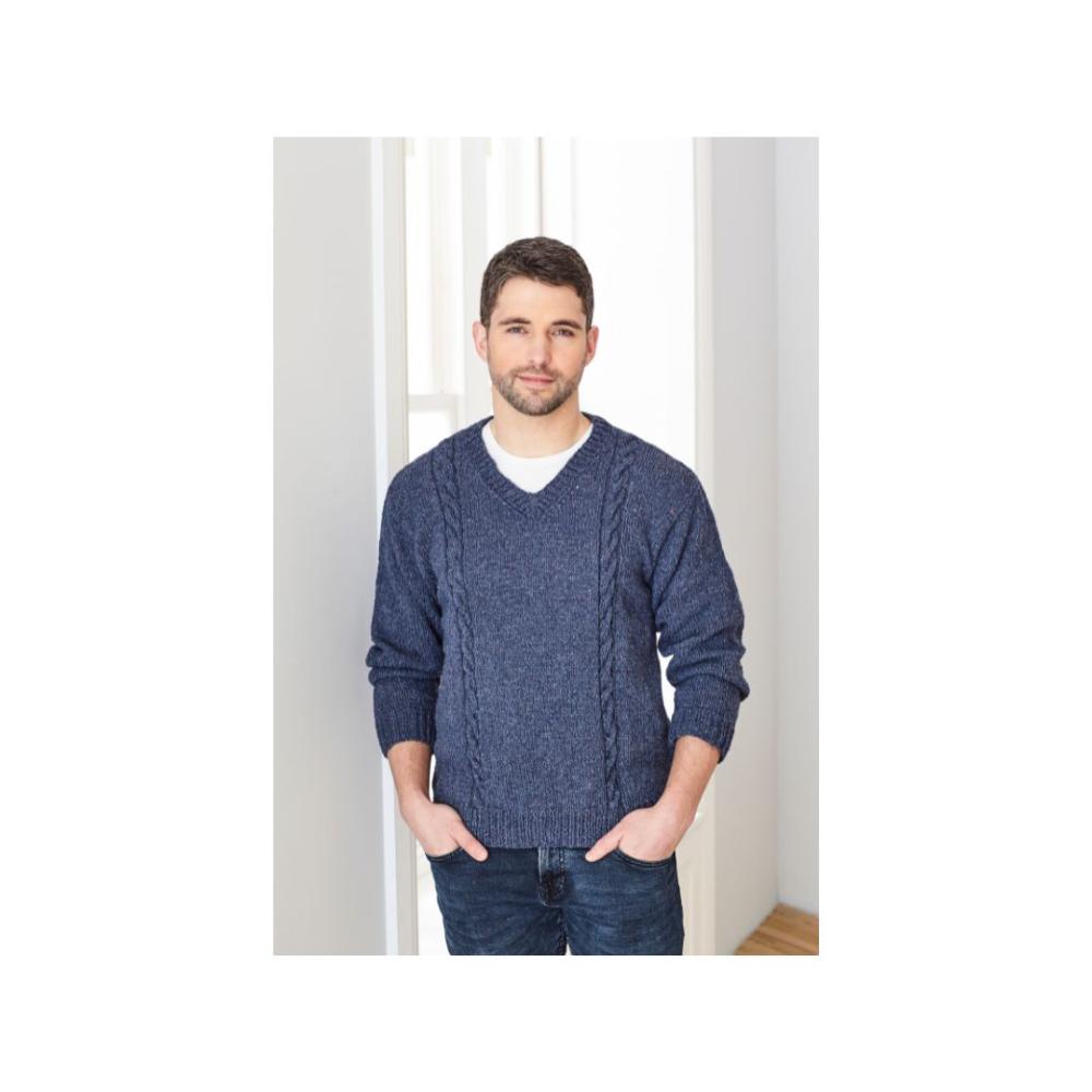 King Cole Mens Aran Sweater Knitting Pattern 5659