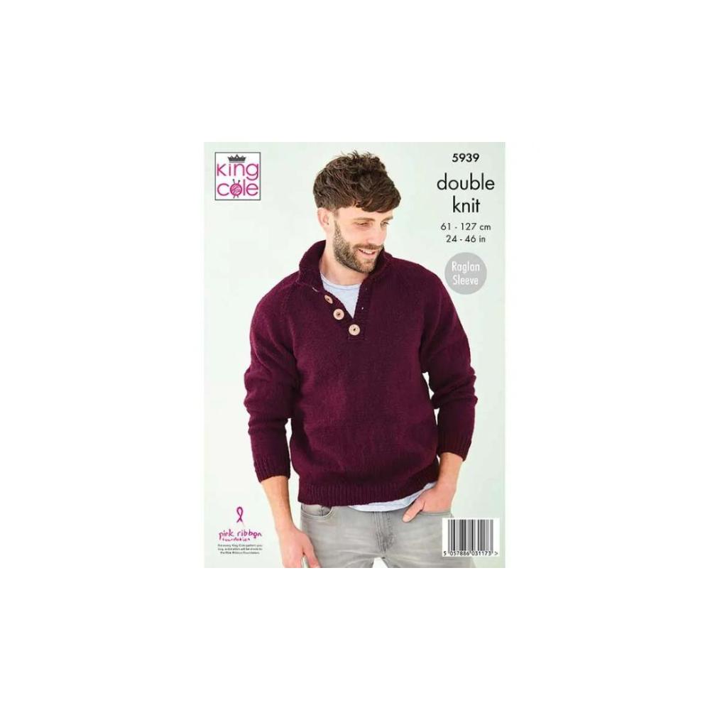 King Cole Mens DK Sweater Knitting Pattern 5939