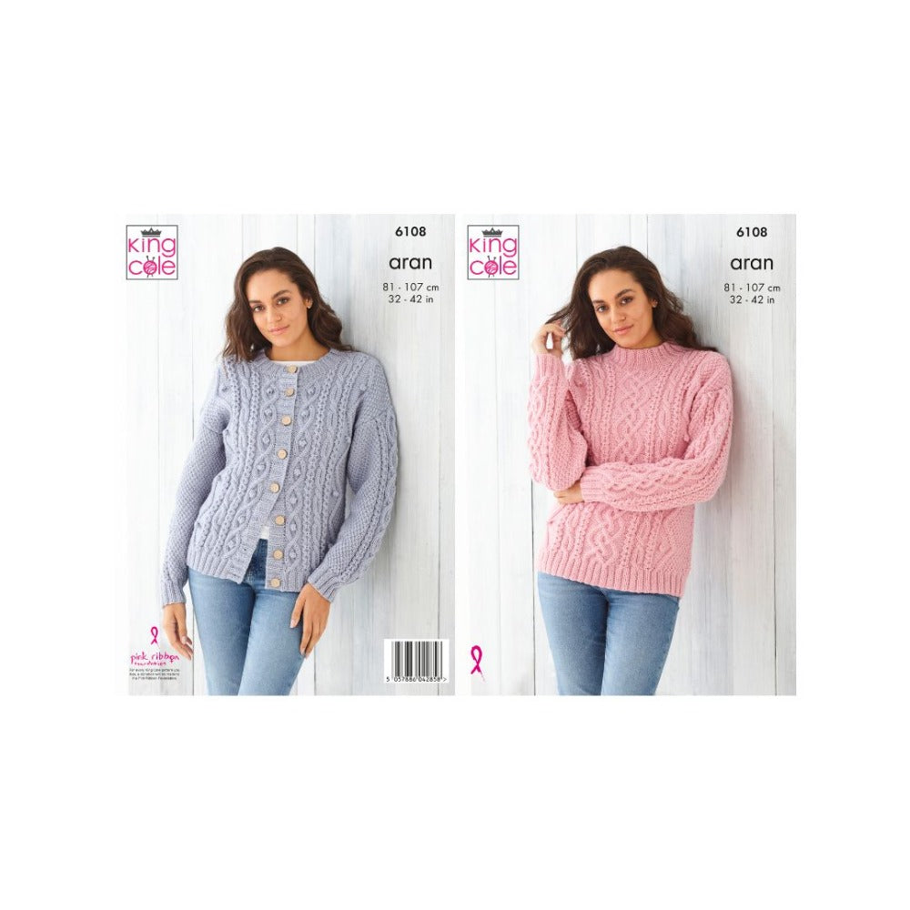 King Cole Aran Knitting Pattern 6108