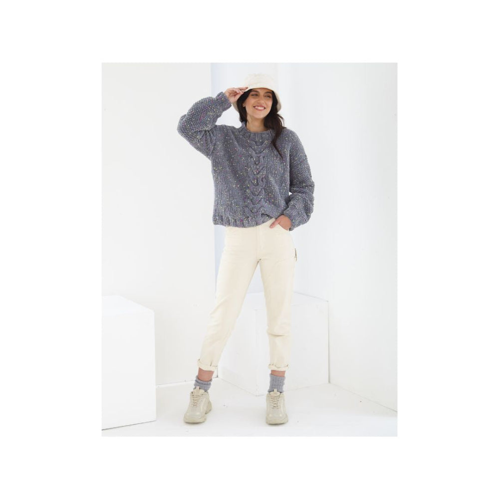 King Cole Round Neck Sweater Knitting Pattern 6256