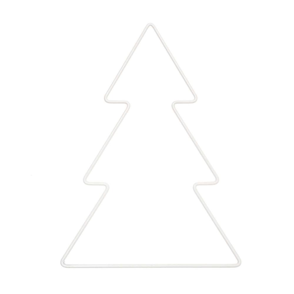 Metal Fir Tree White Medium