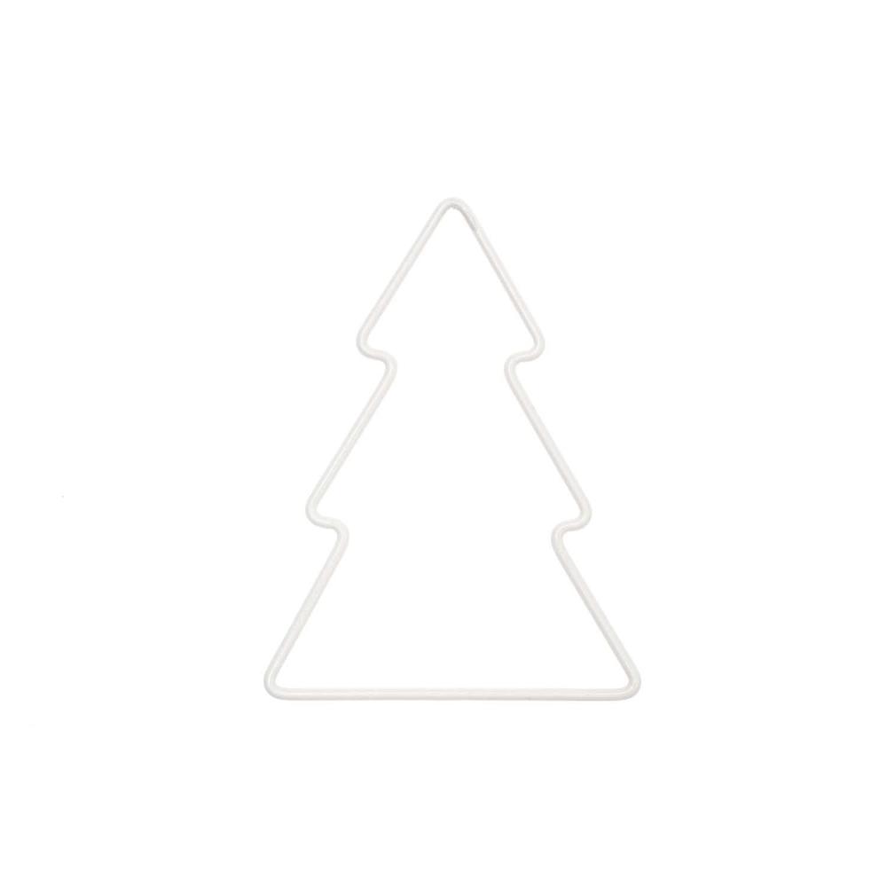Metal Fir Tree White Small