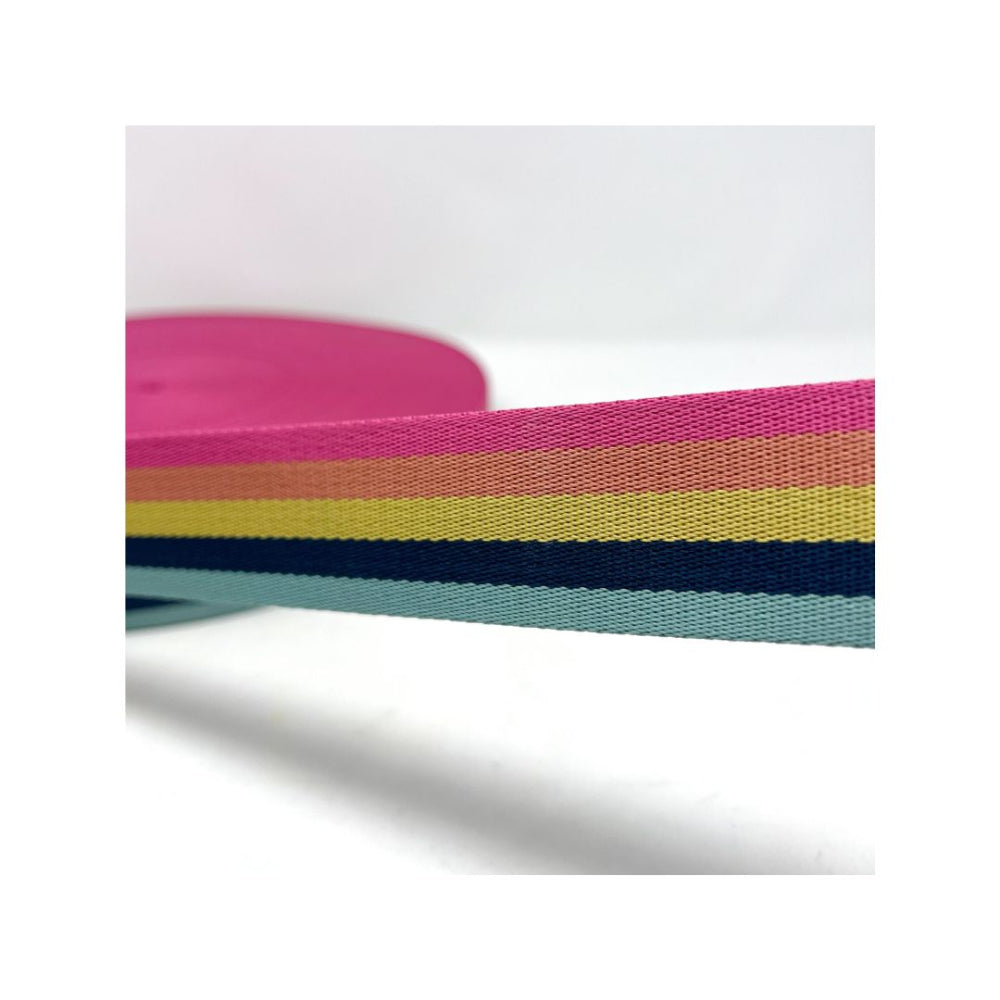 Muted Rainbow Bag Handle Webbing 38 mm