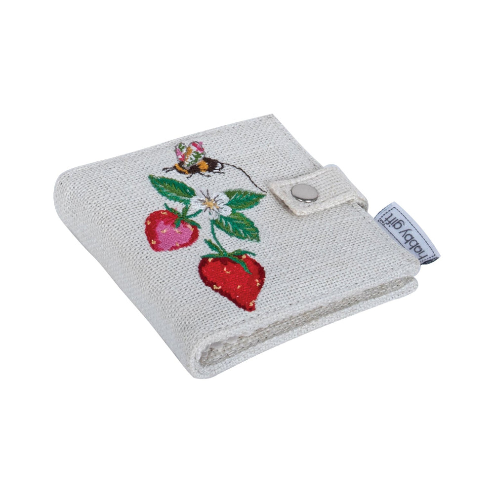Strawberry Needle Case with Contents