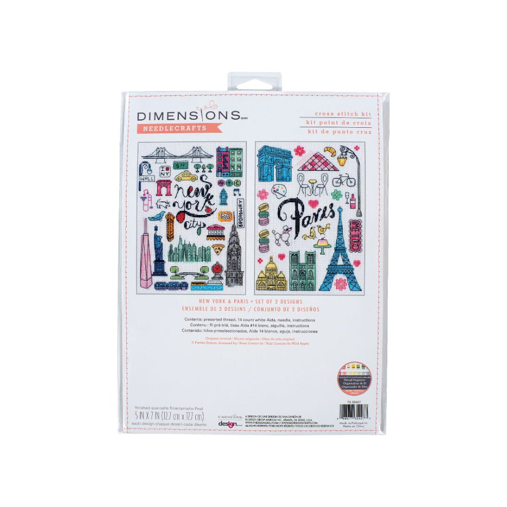 New York and Paris Cross Stitch Kit