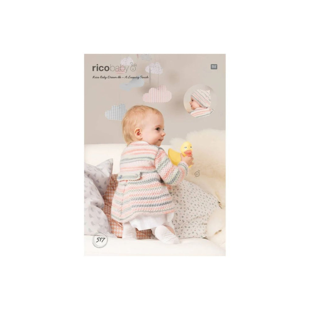 Rico Baby Coat and Beret Knitting Pattern 517