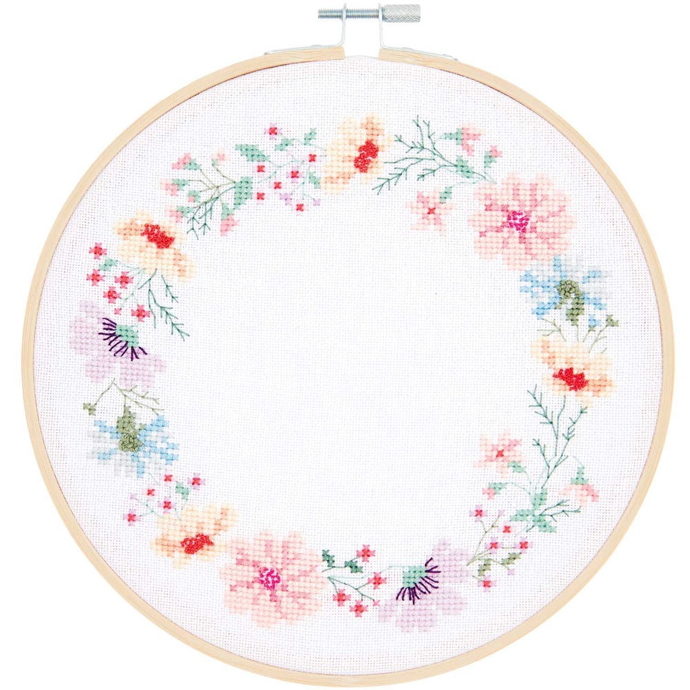 Rico Flower Wreath Cross Stitch Kit