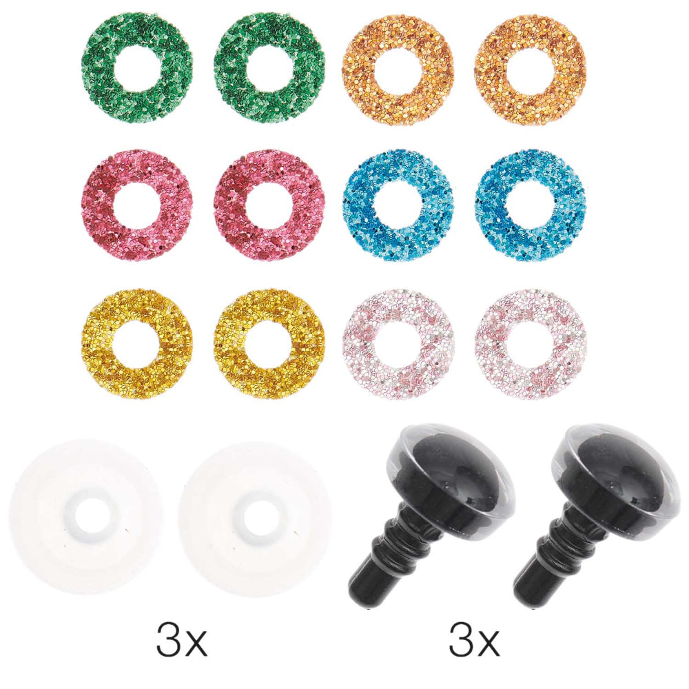 Rico Glitter Safety Eyes 9 mm