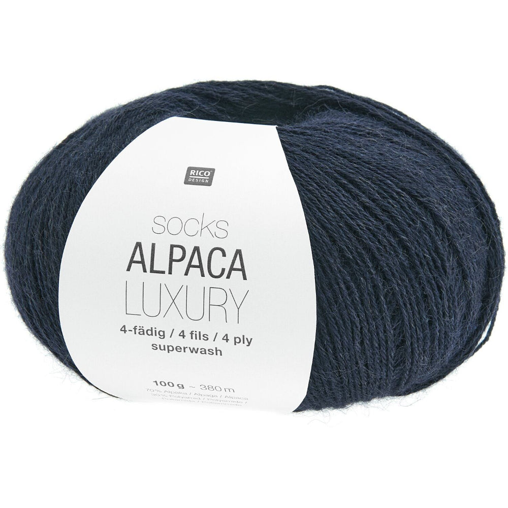 Rico Socks Alpaca Luxury 4 Ply Yarn Marine