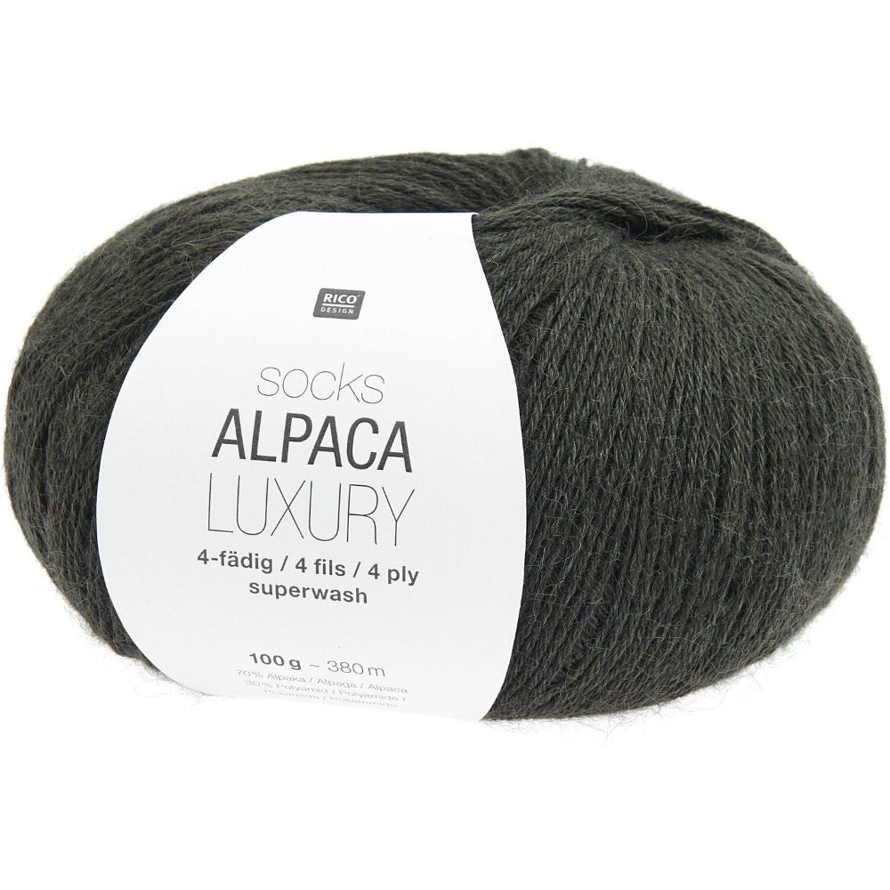 Rico Socks Alpaca Luxury 4 Ply Yarn Olive