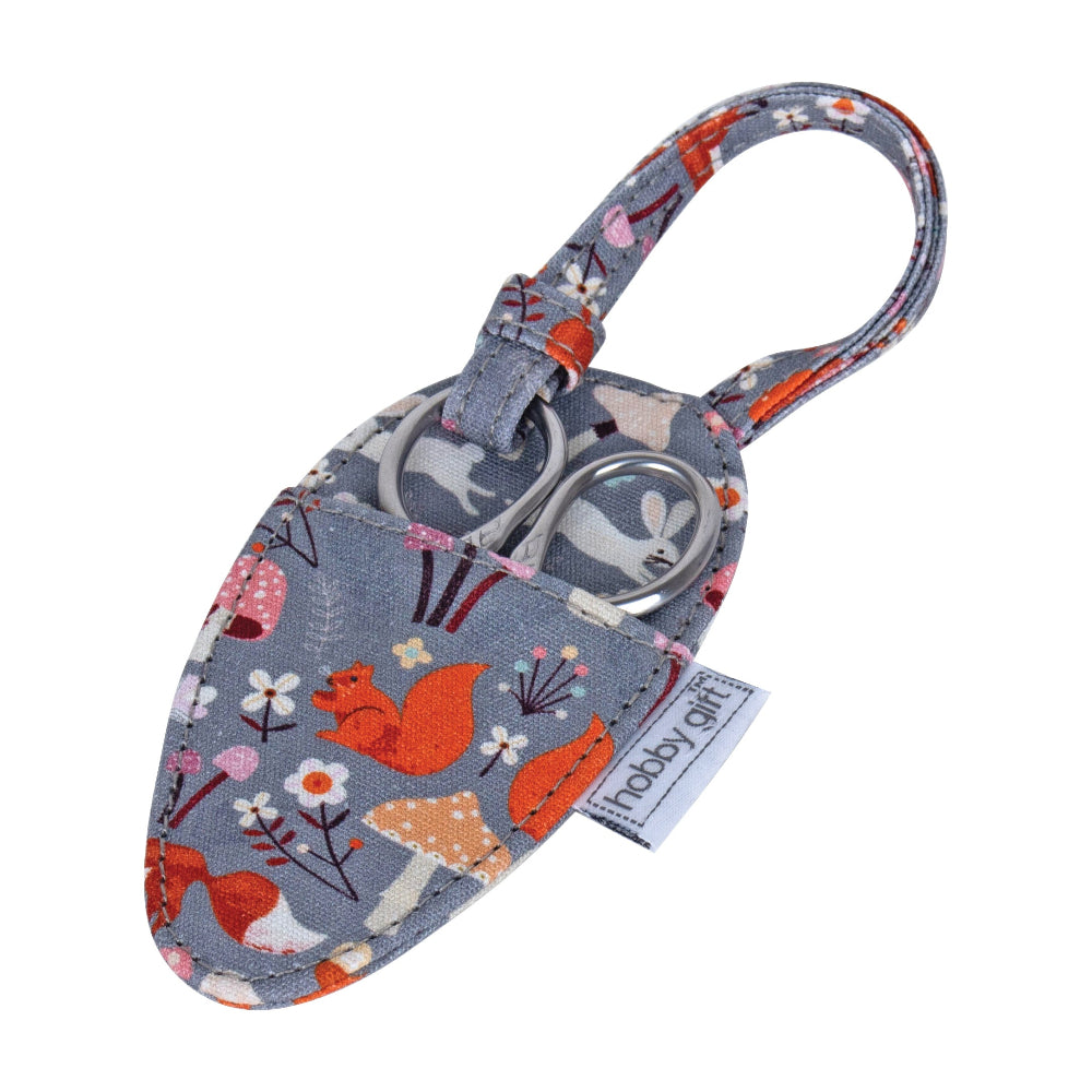 Embroidery Scissors in Case Woodland Toadstools