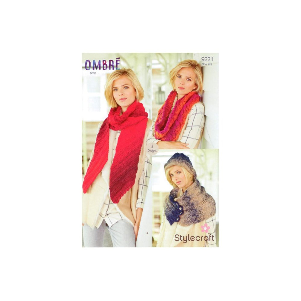 Stylecraft Aran Scarf and Snood Knitting Pattern 9221