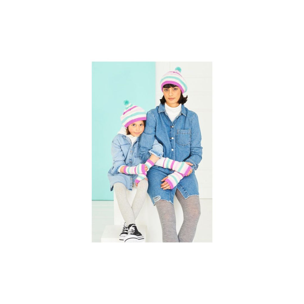 Stylecraft Beret and Wristwarmers Knitting Pattern 9765