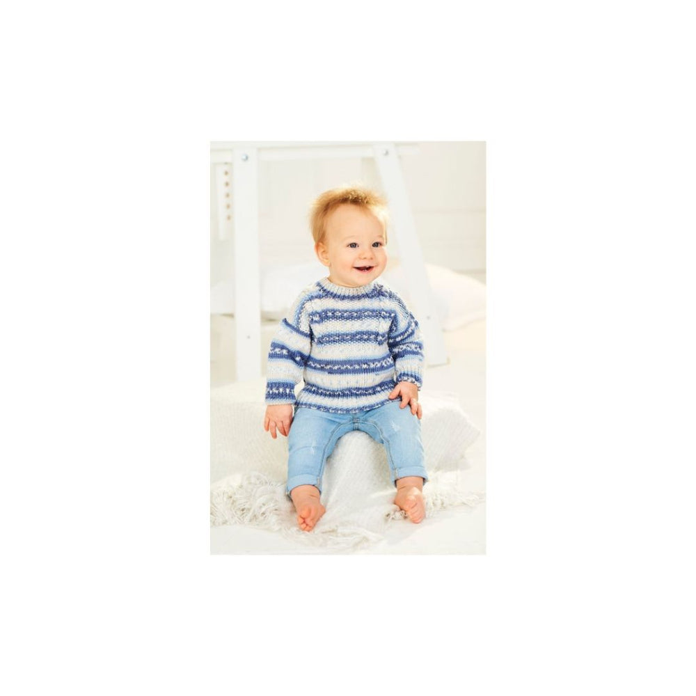 Stylecraft Kids DK Sweater Knitting Pattern 9844