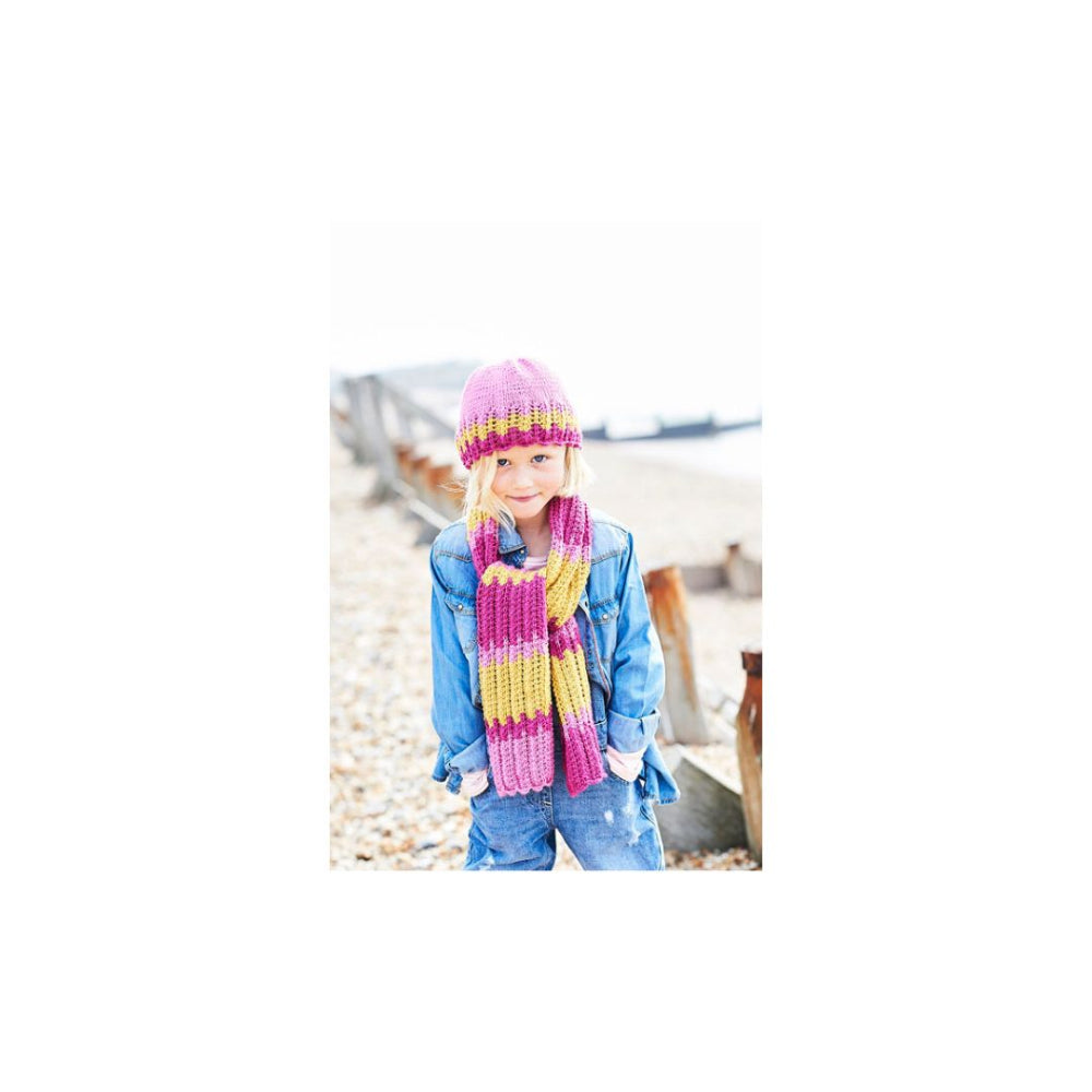 Stylecraft Kids Hat and Scarf Knitting Pattern 9706
