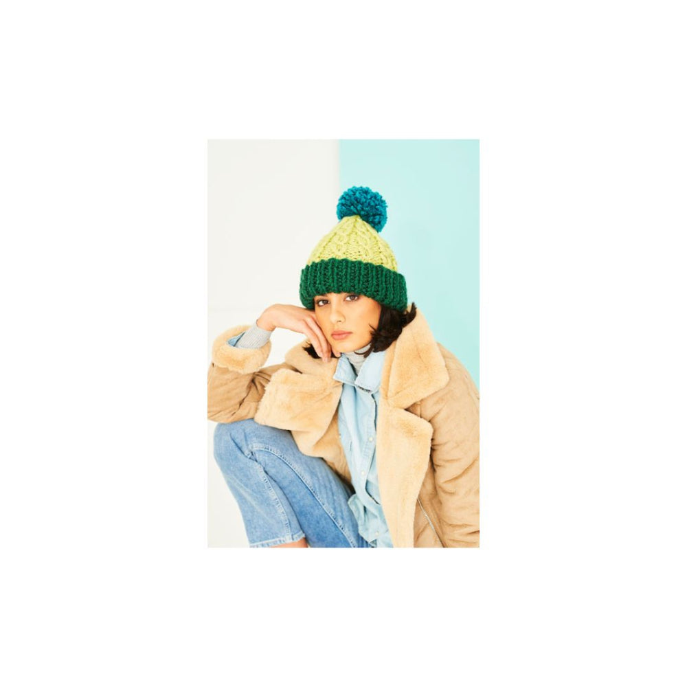 Stylecraft Mock Cable Hat Knitting Pattern 9790