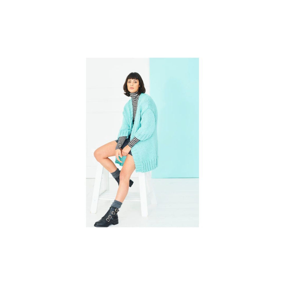 Stylecraft Super Chunky 3/4 Sleeve Cardigan Knitting Pattern 9788