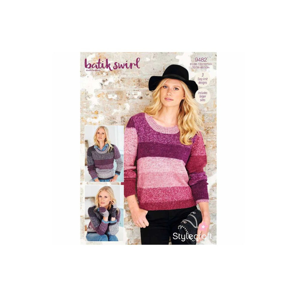 Stylecraft Sweater and Mittens DK Knitting Pattern 9482