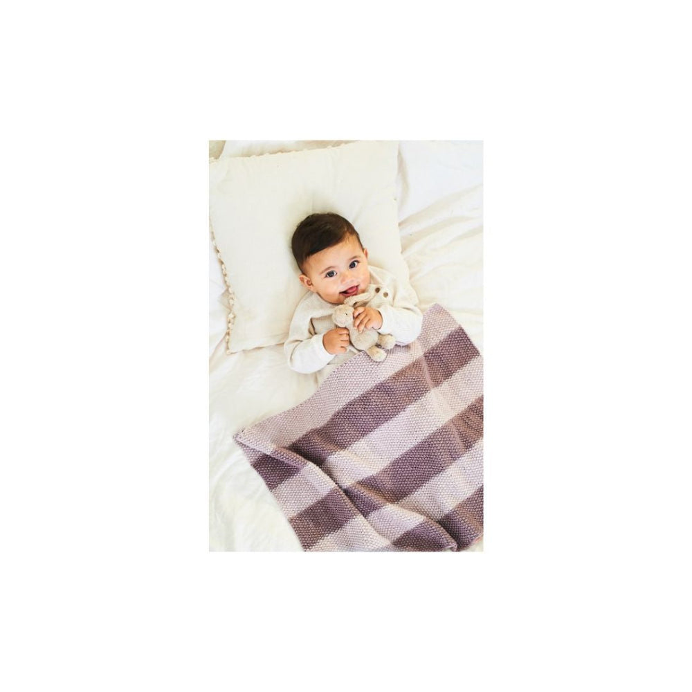 Stylecraft Two Colour Baby Blanket Knitting Pattern 10238