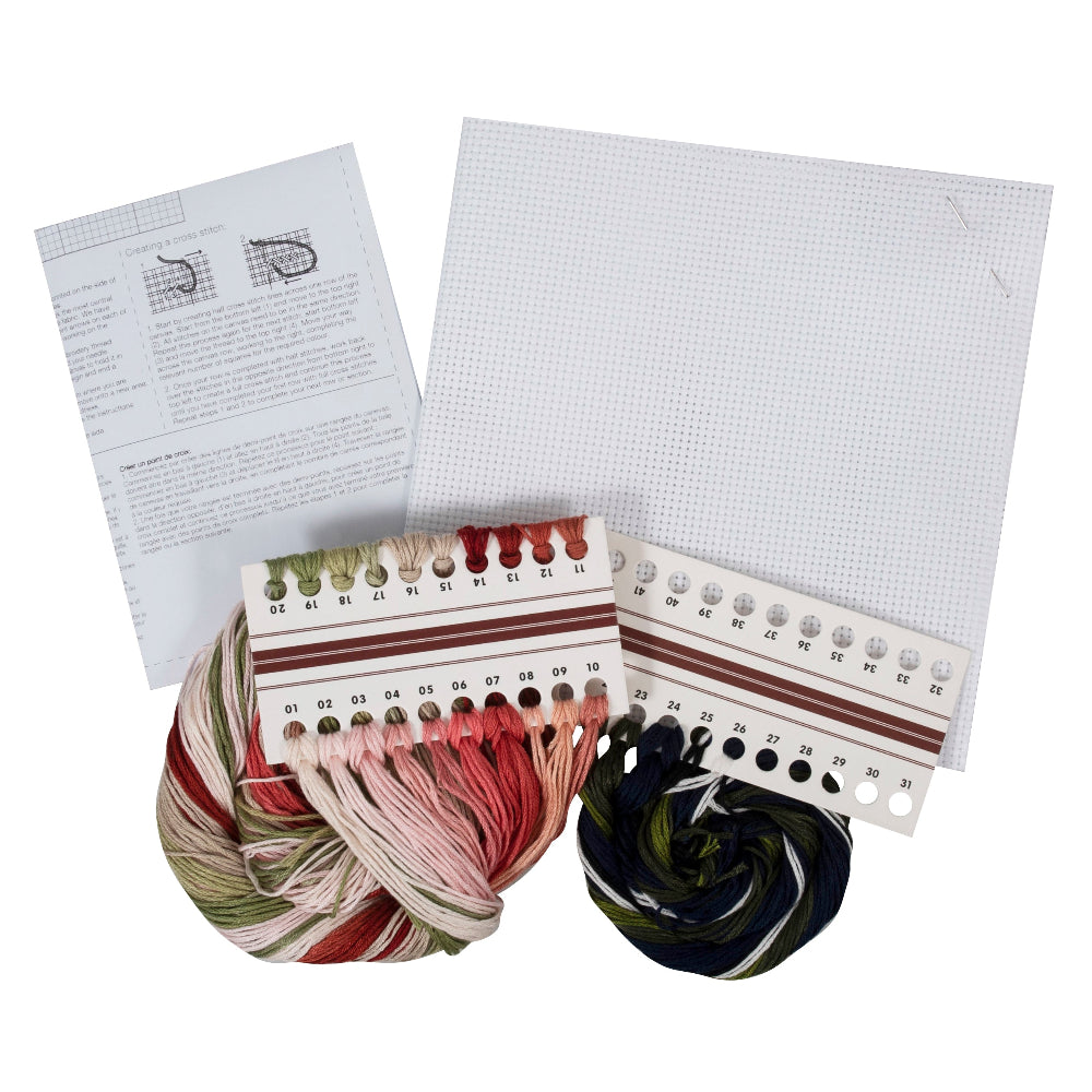 Trimits Bird Blossom Cross Stitch Kit Contents