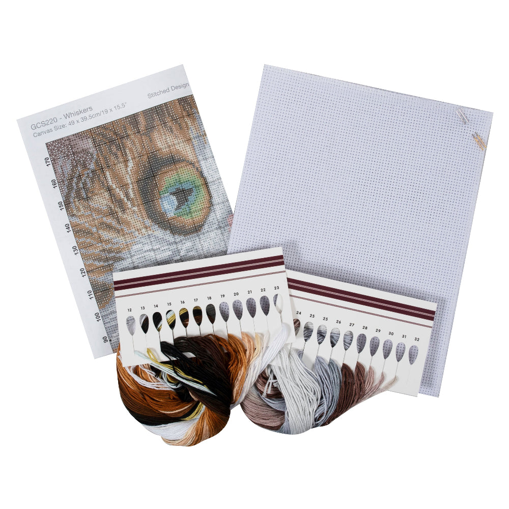 Trimits Counted Cross Stitch Kit Whiskers Contents