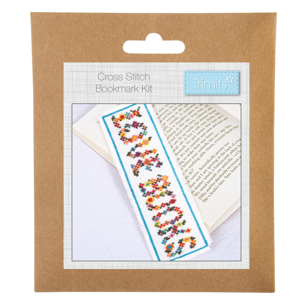 Trimits Cross Stitch Bookmark Kit Floral Books