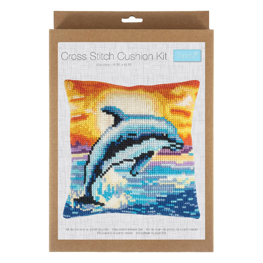 Trimits Cross Stitch Cushion Kit Dolphin