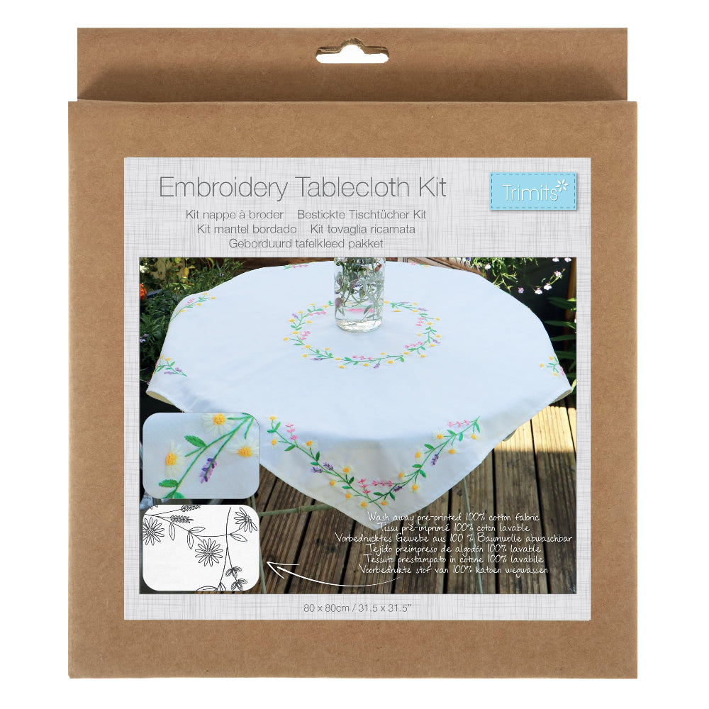 Trimits Daisy Chain Table Cloth Embroidery Kit