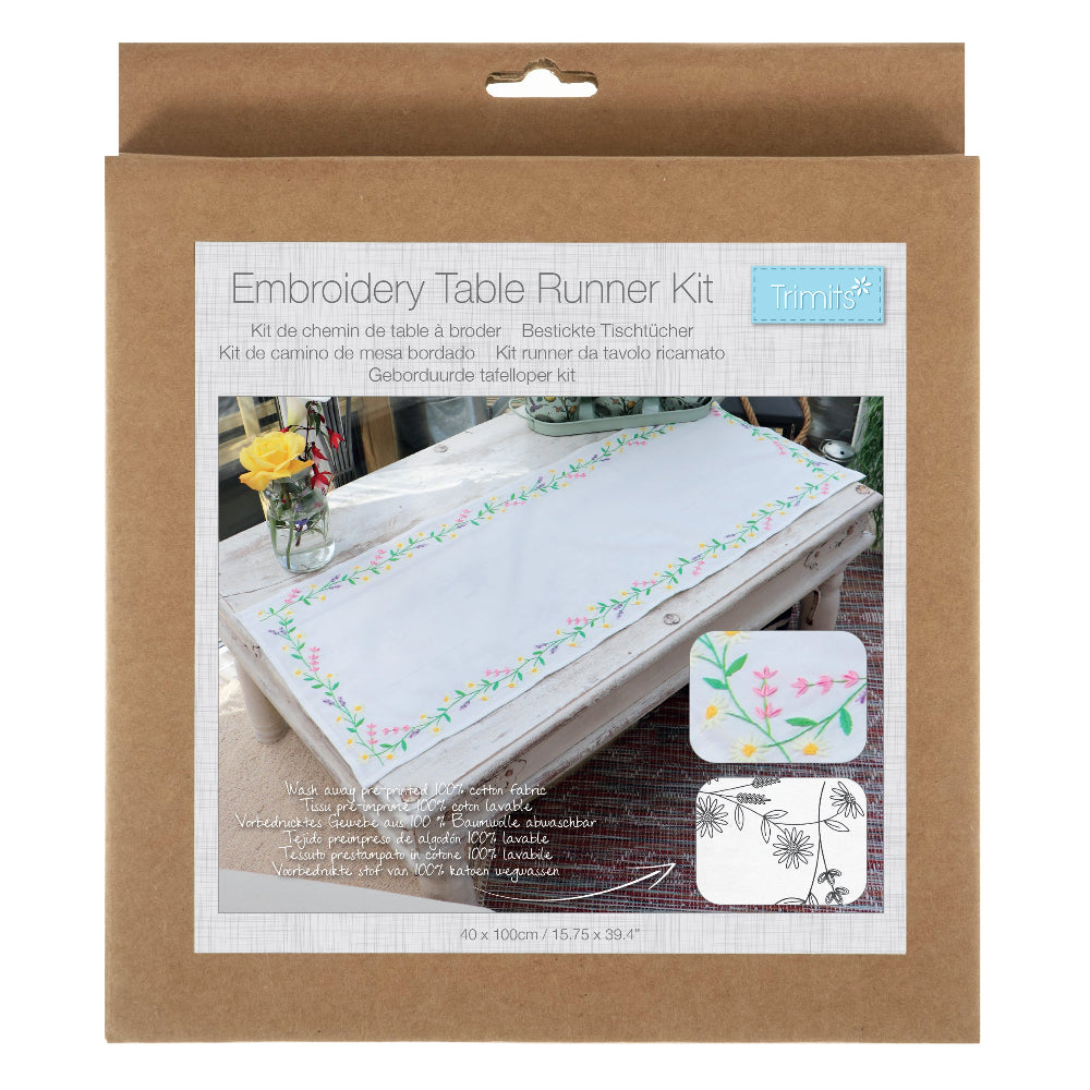 Trimits Daisy Chain Table Runner Embroidery Kit