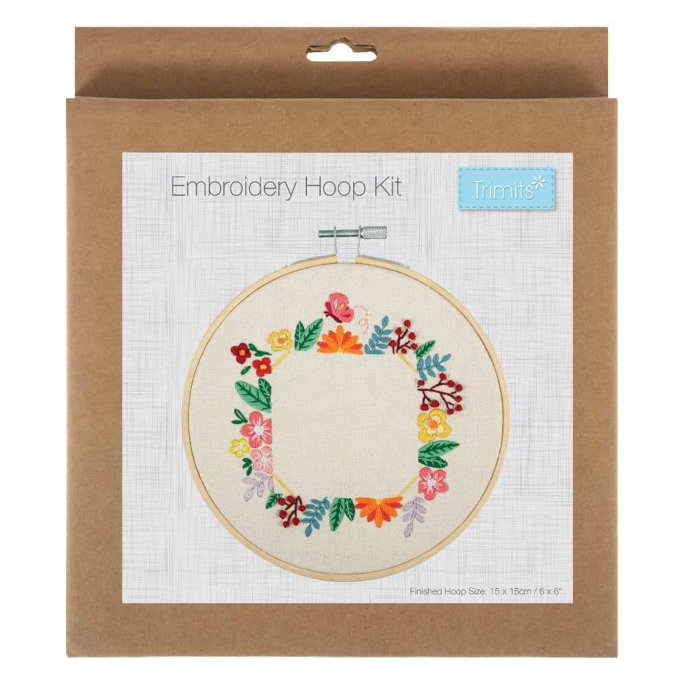 Trimits Embroidery Hoop Kit Floral Photo Frame