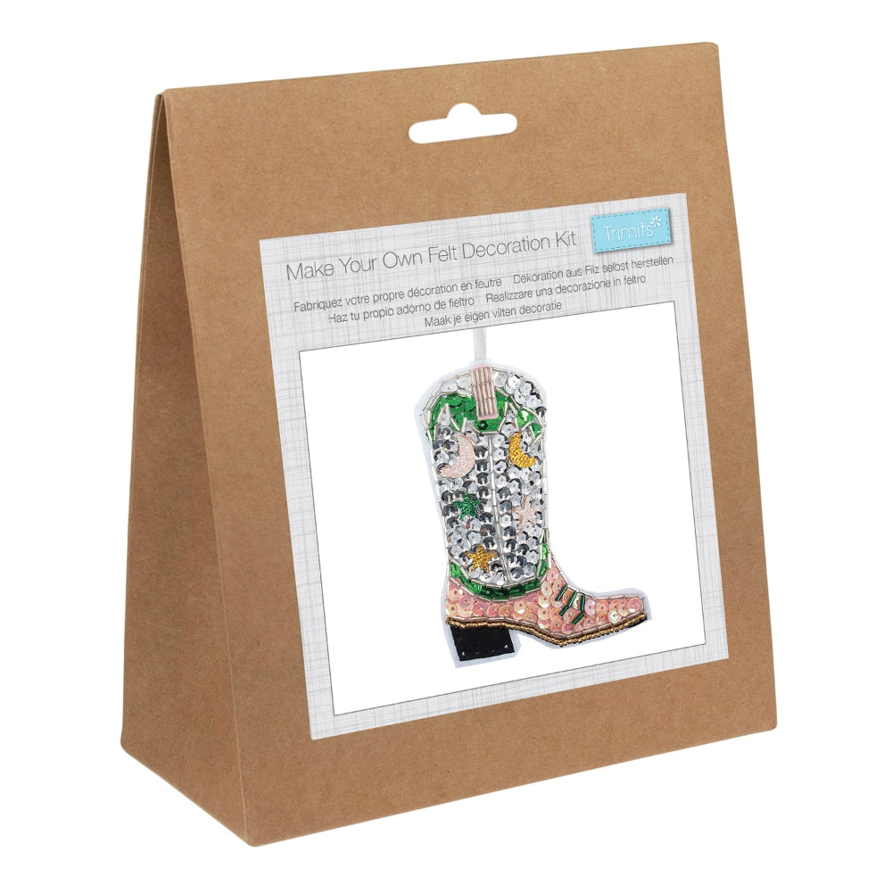 Trimits Felt Sew Your Own Sequin Cowboy Boot