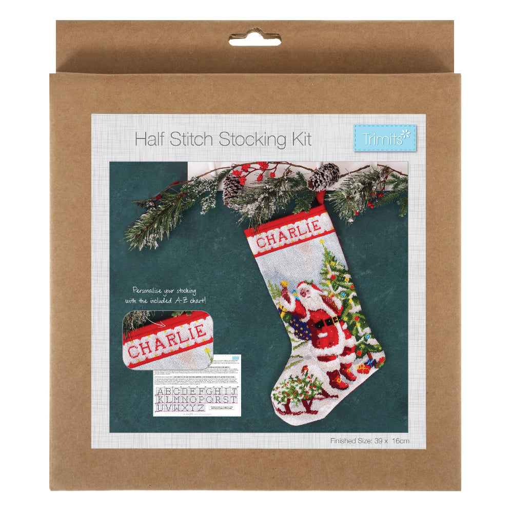 Trimits Half Stitch Christmas Stocking Kit