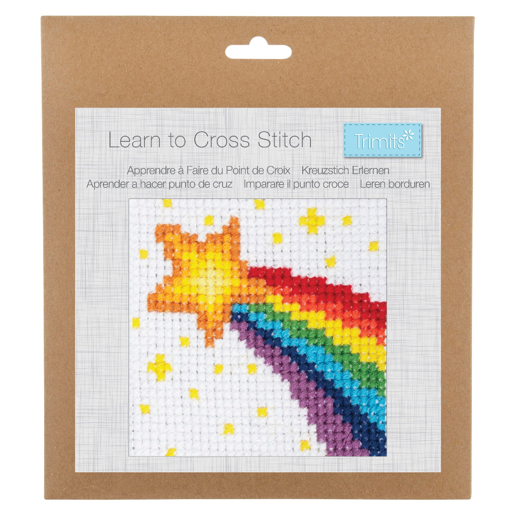 Trimits Learn to Cross Stitch Kit Rainbow