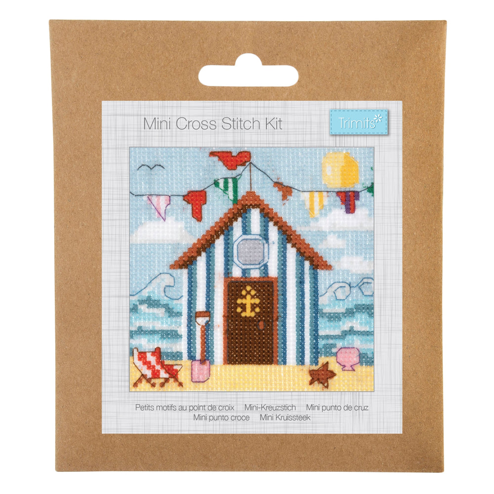 Trimits Mini Beach Hut Cross Stitch Kit