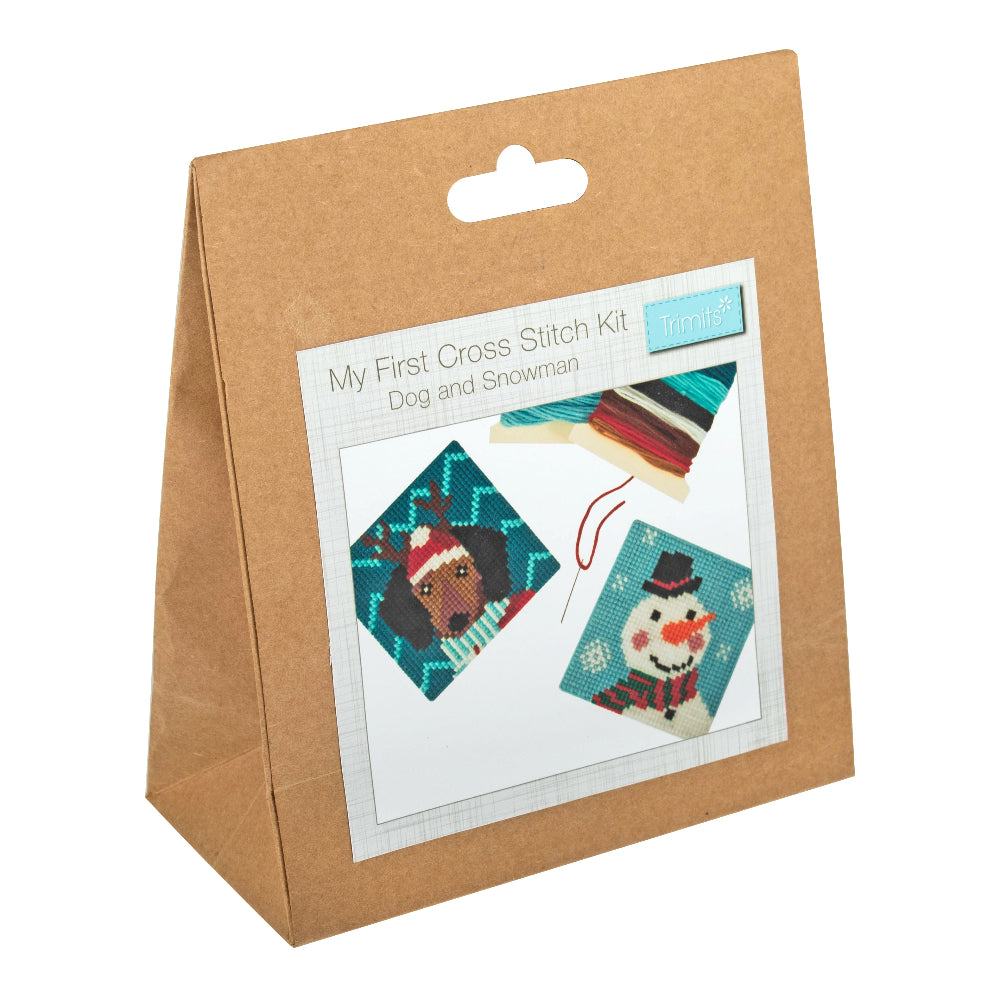 Trimits My First Cross Stitch Kit Christmas Dog and Snowman