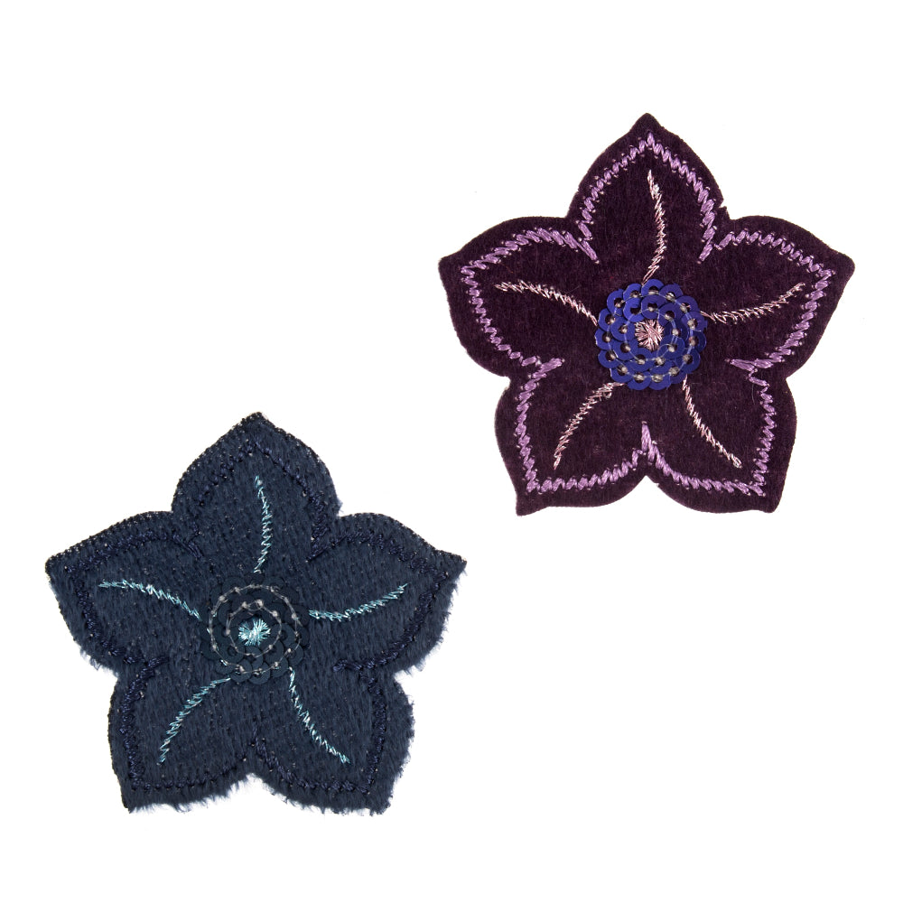 Trimits navy sequined flower motif