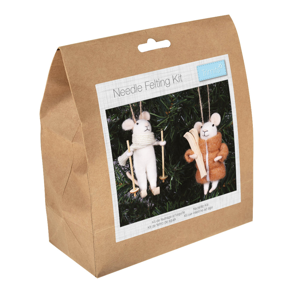 Trimits Needle Felting Kit Winter Sports Mice