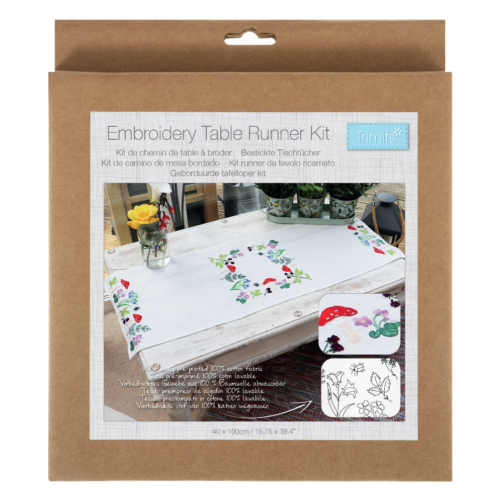 Trimits Toadstools Table Runner Embroidery Kit