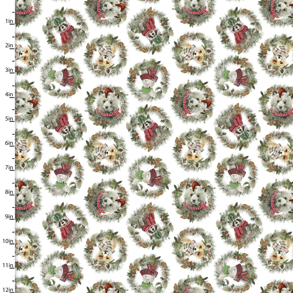 Whimsy Winter Wonderland Fabric Animal Wreaths