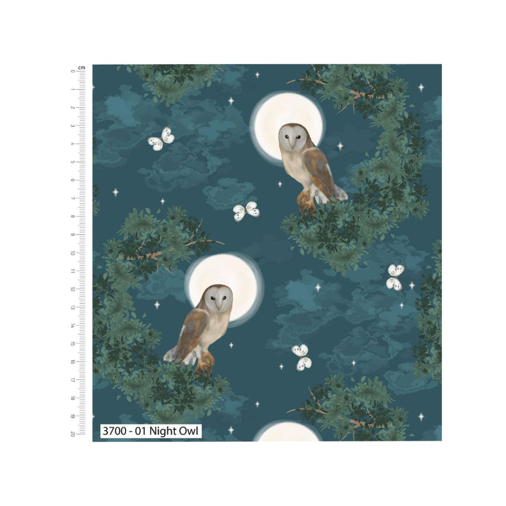 Woodland Wanderers Night Owl Cotton Fabric