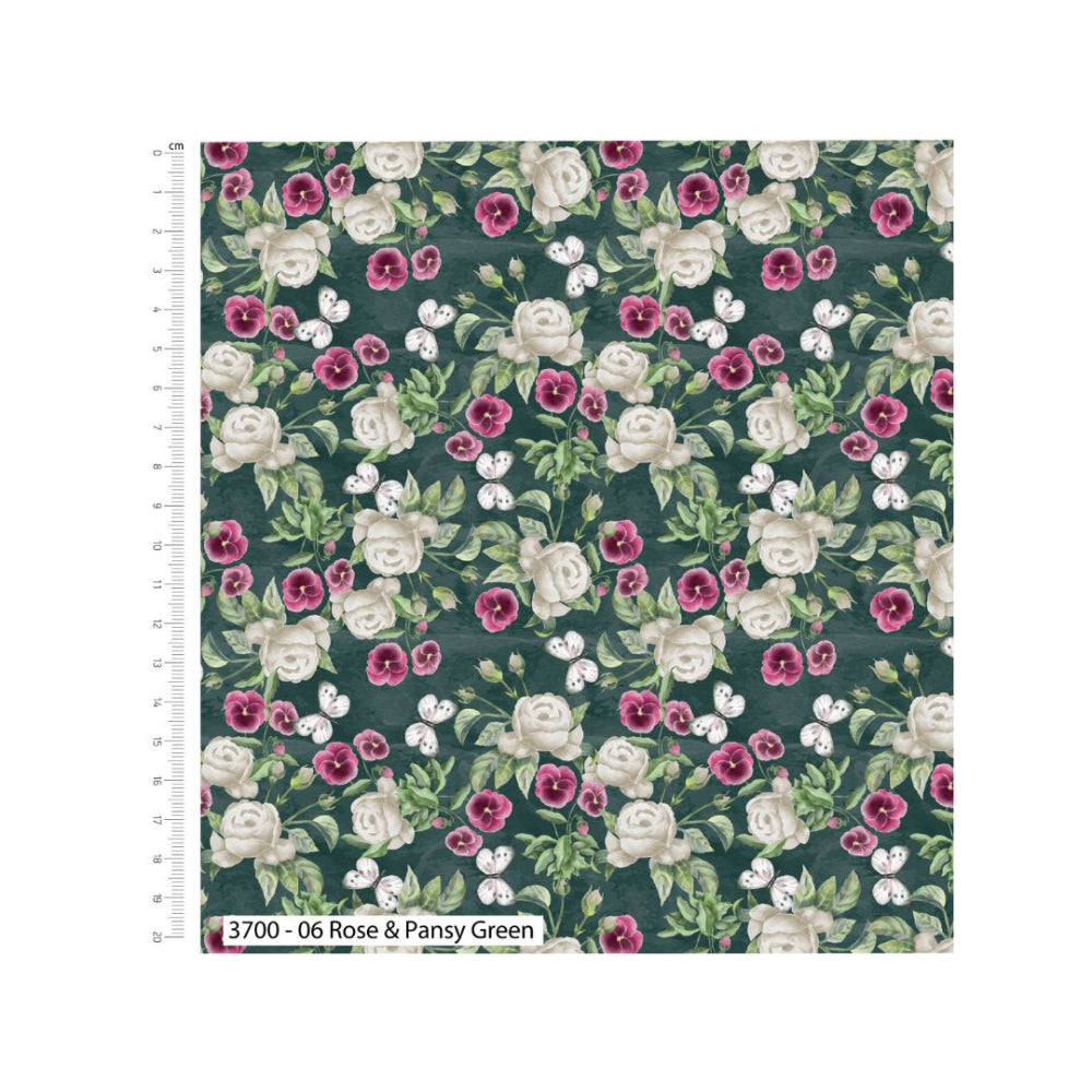 Woodland Wanderers Rose and Pansy Green