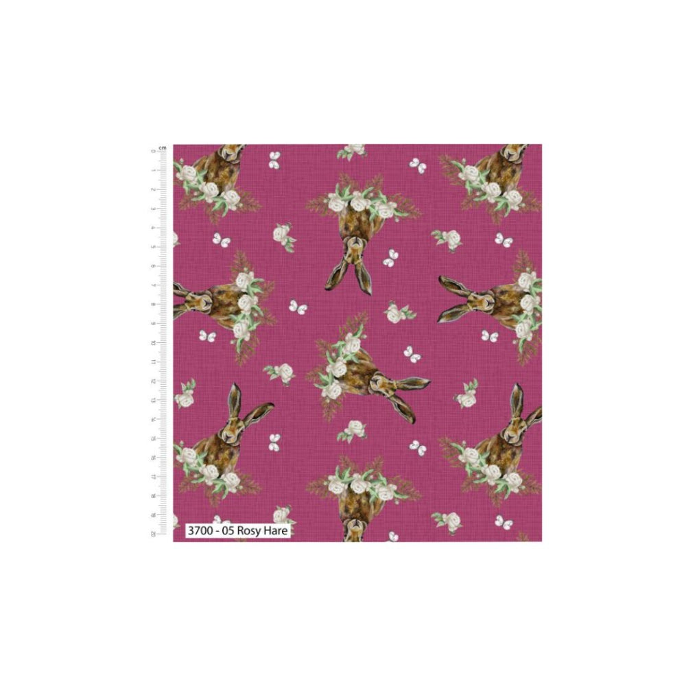 Woodland Wanderers Rosy Hare Cotton Fabric