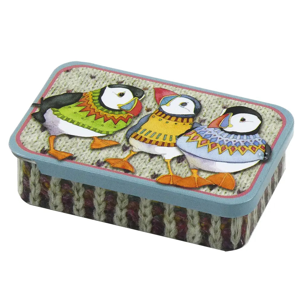 Emma Ball Woolly Puffins Pocket Tin