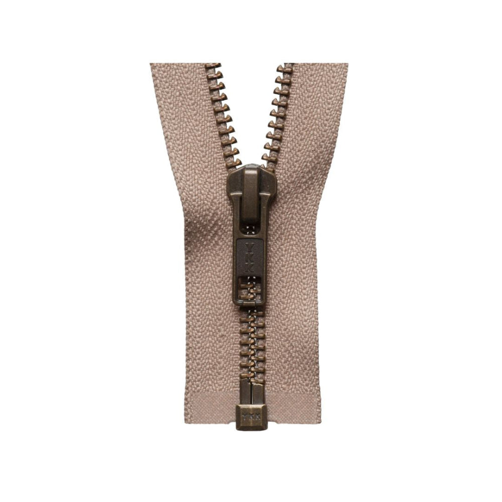 YKK Strong Metal Tooth Open End Zip 66 cm Fawn