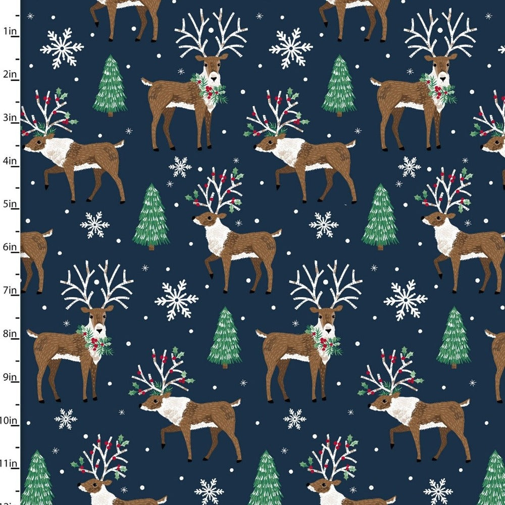 Craft Cotton Company Fabric Reindeer (18090) 100% Cotton Believe Christmas Fabric