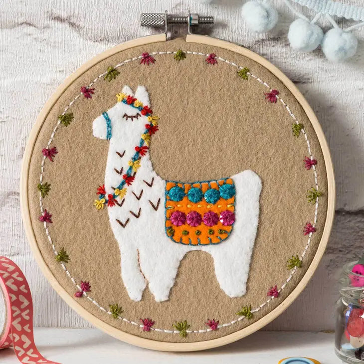 Llama Wool Felt Applique Kit