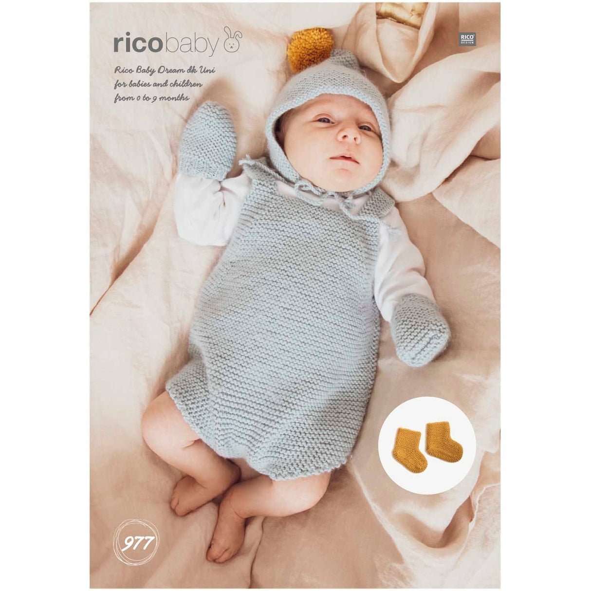 Rico Patterns Rico Baby Dream Romper, Hat, Socks and Gloves DK Knitting Pattern 977