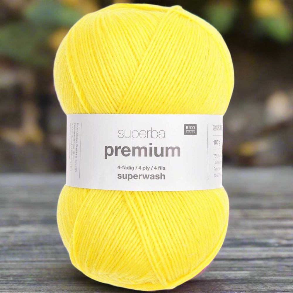 Rico Yarn Rico Superba Premium Plain Colour 4 Ply Sock Yarn