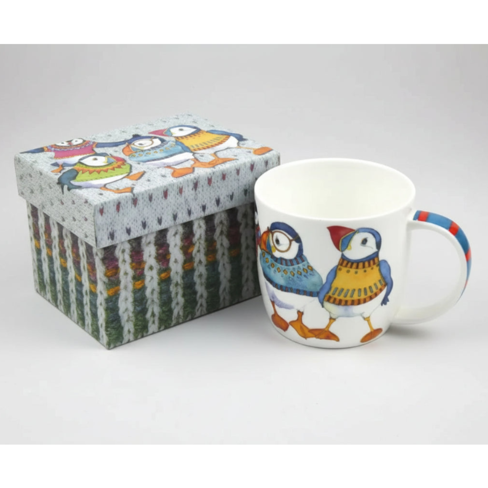 Emma Ball Woolly Puffins China Mug