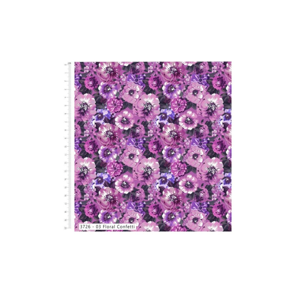100% Cotton Fabric Bloom Floral Confetti